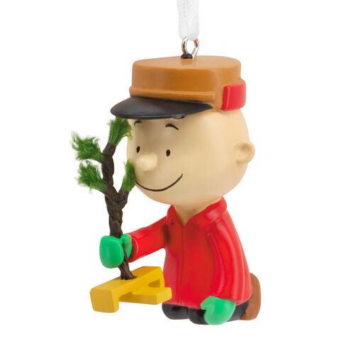 Peanuts® Charlie Brown Kneeling With Tree Hallmark Ornament, 