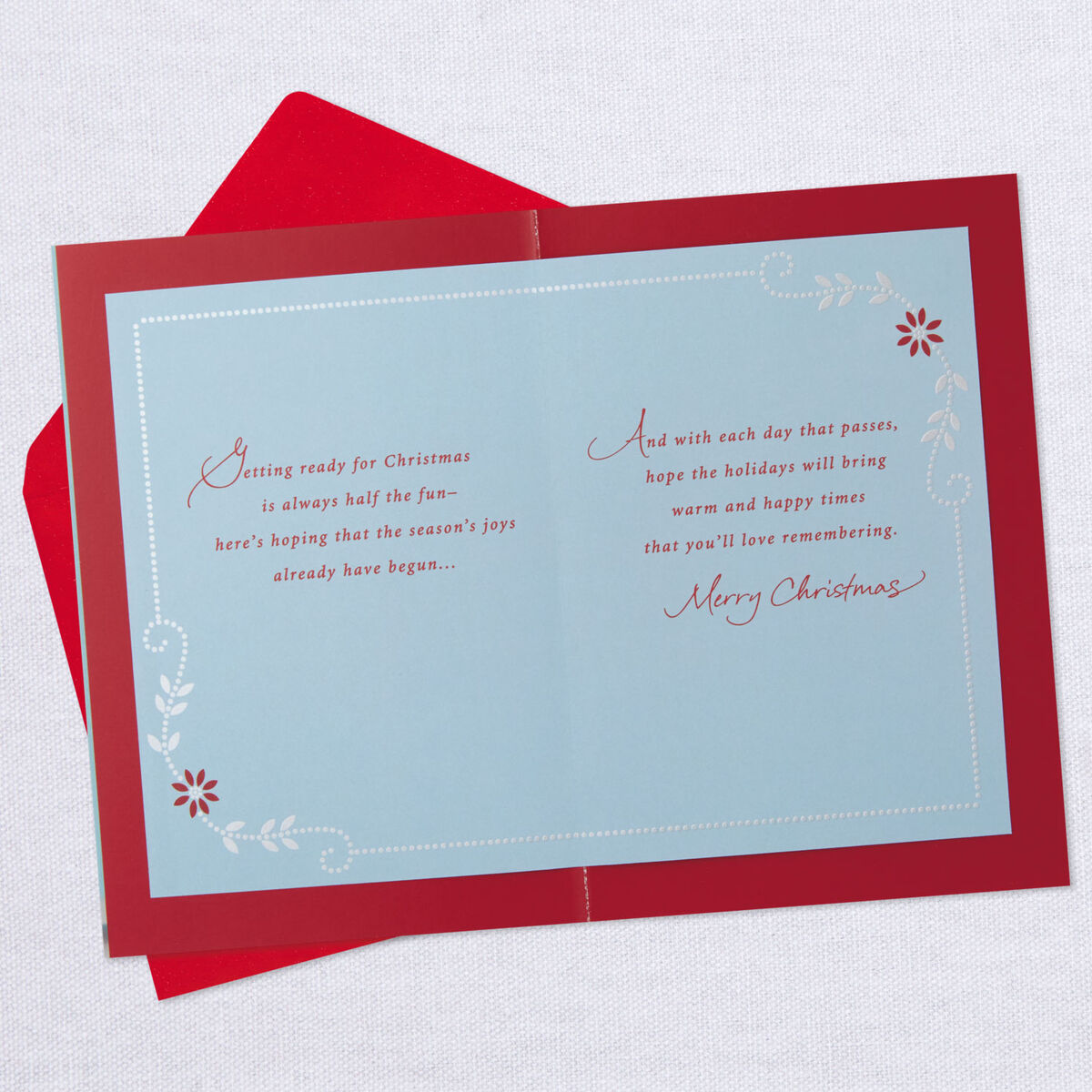 Poinsettias Christmas Card for Granddaughter and Her Husband - Greeting