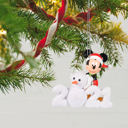 Disney Mickey Mouse A Year of Disney Magic Snowman 2021 Ornament, 