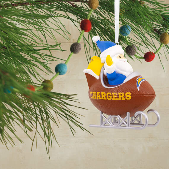 NFL Los Angeles Chargers Santa Football Sled Hallmark Ornament, , large image number 2