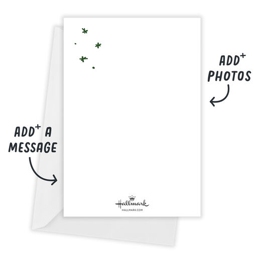 White Frame Merry Flat Christmas Photo Card, 