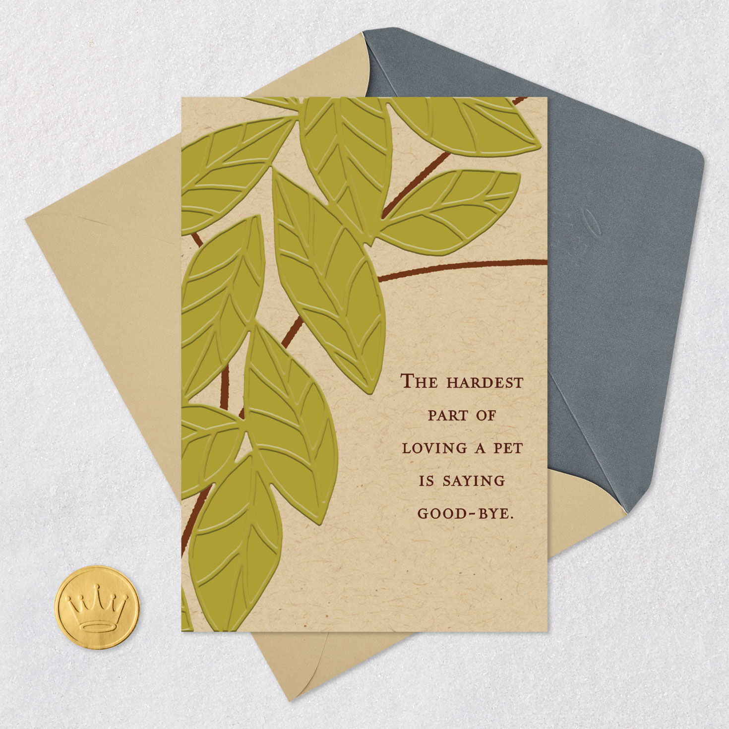 Green Leaves Pet Sympathy Card  image number 5