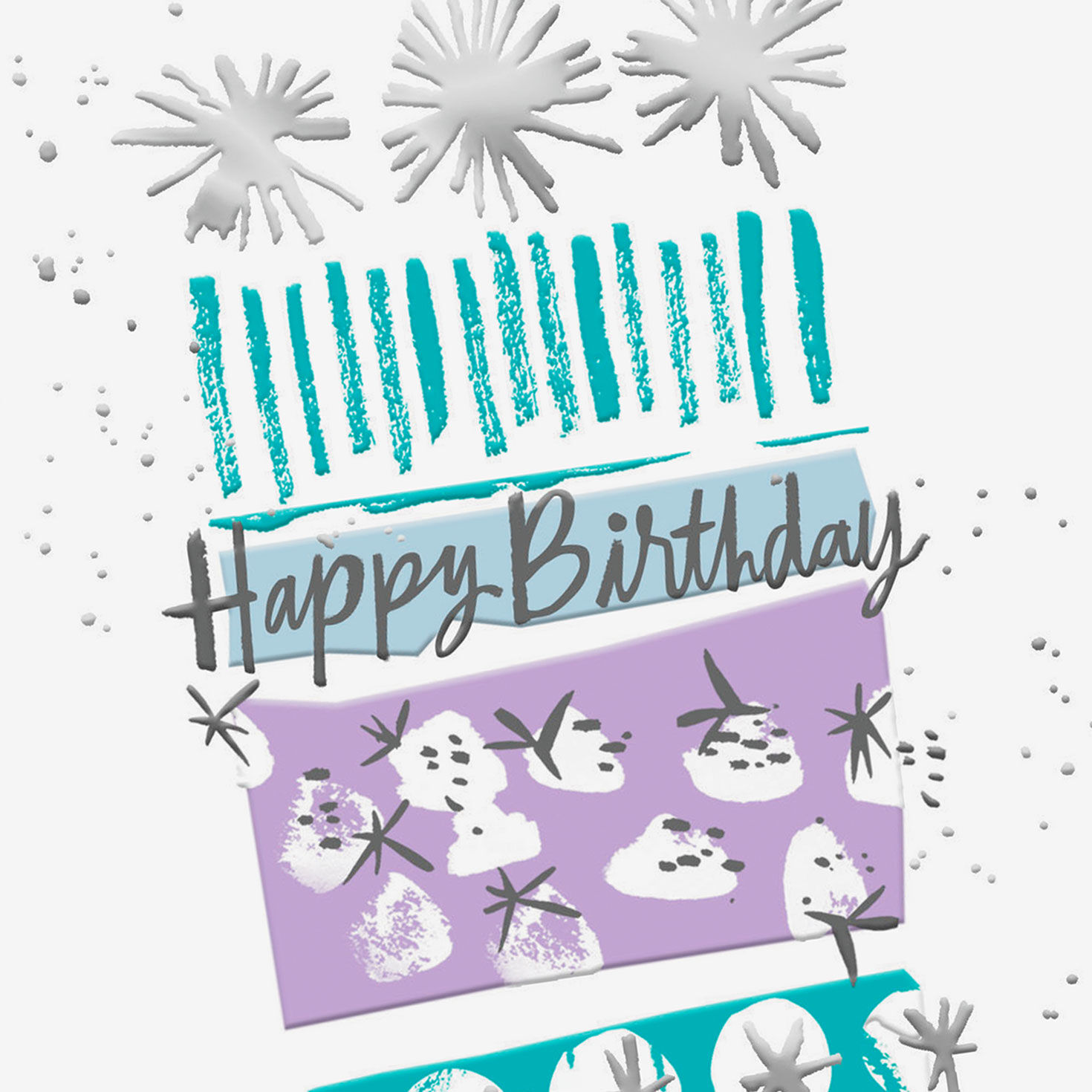 Abstract Modern Birthday Cake Birthday Card Card Front Detail image number 5