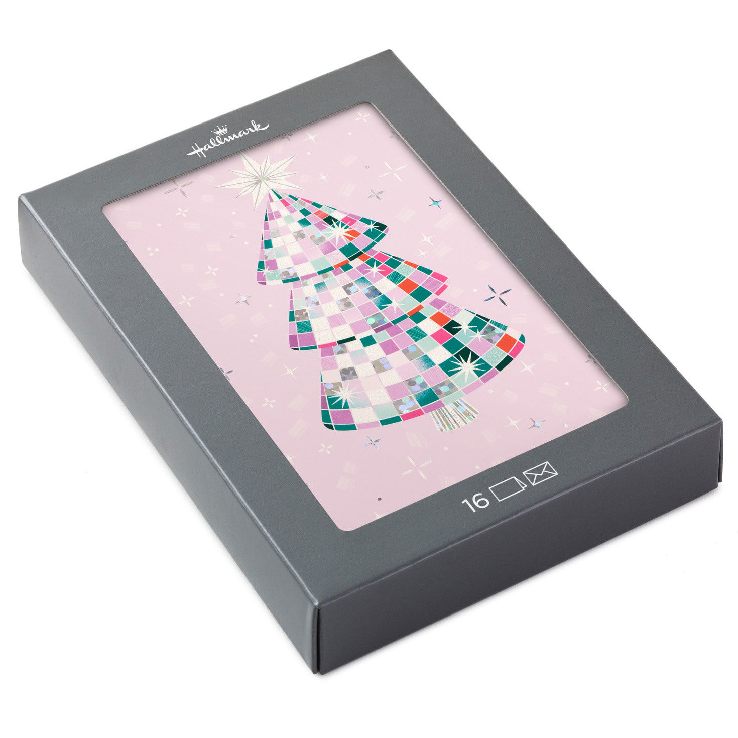 Sparkling Tree on Pink Boxed Christmas Cards, Pack of 16 for only USD 15.49 | Hallmark