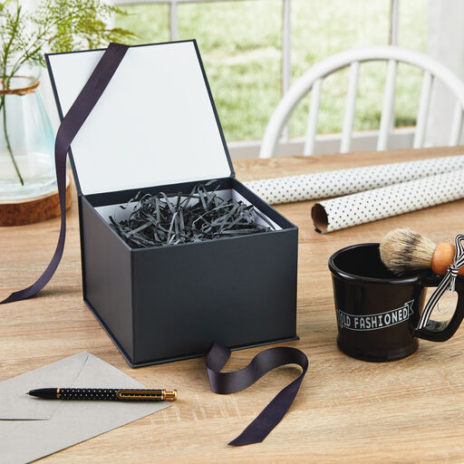 Slate Gray Large Gift Box With Shredded Paper Filler, 