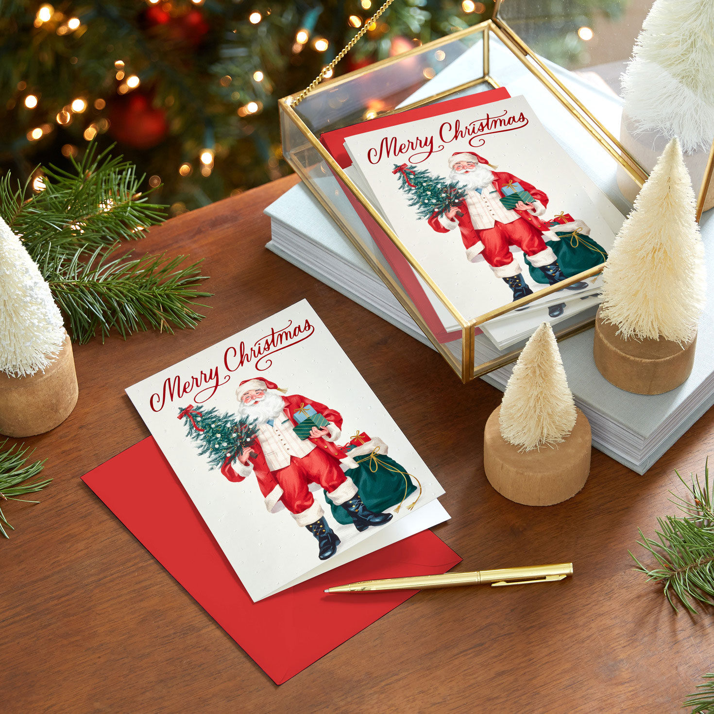 Vintage Santa With Gifts Boxed Christmas Cards, Pack of 16 for only USD 15.49 | Hallmark