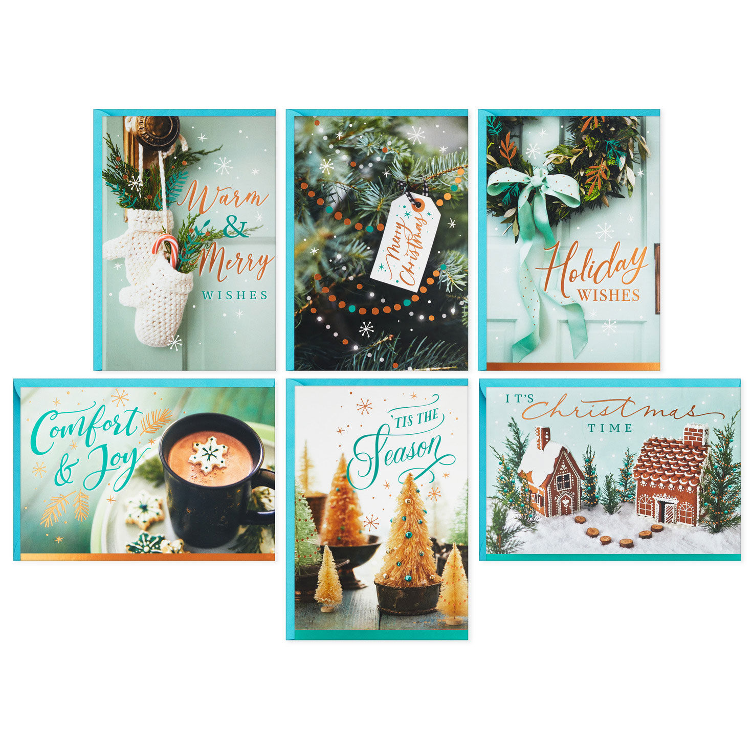 Rustic Boxed Christmas Cards Bulk Assortment card fronts flat image number 2