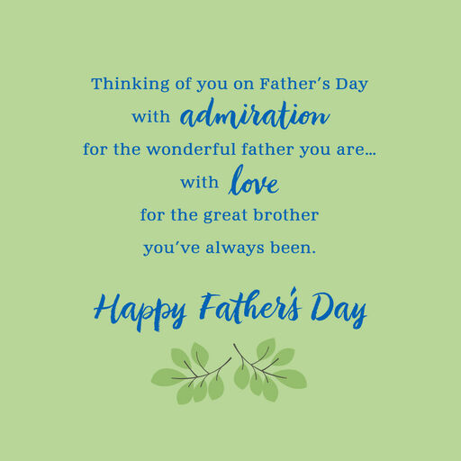 With Love and Admiration Father's Day Card for Brother, 