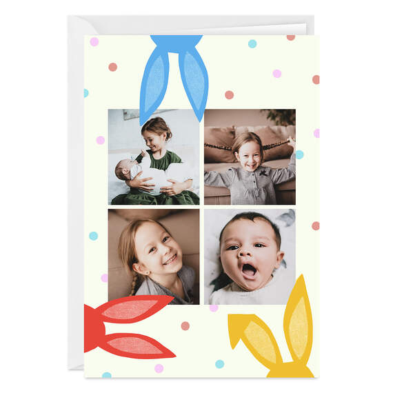 Happiness Popping Up Folded Easter Photo Card