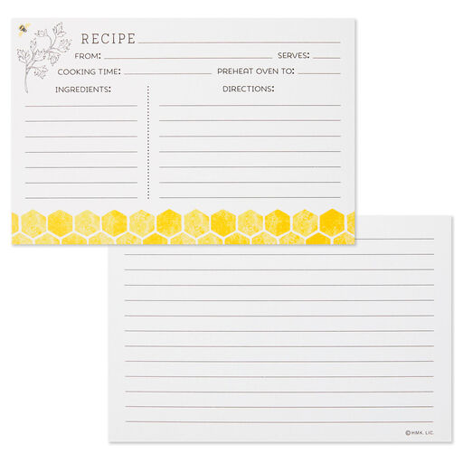 Yellow Honeycomb Recipe Refill Cards, 