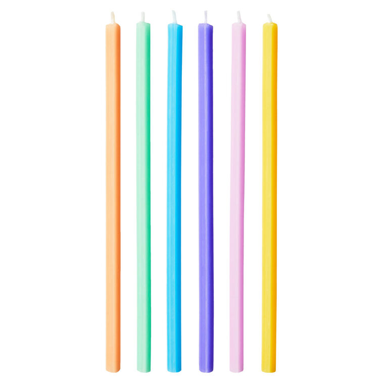 Colorful Triangular Party Candles, Pack of 6