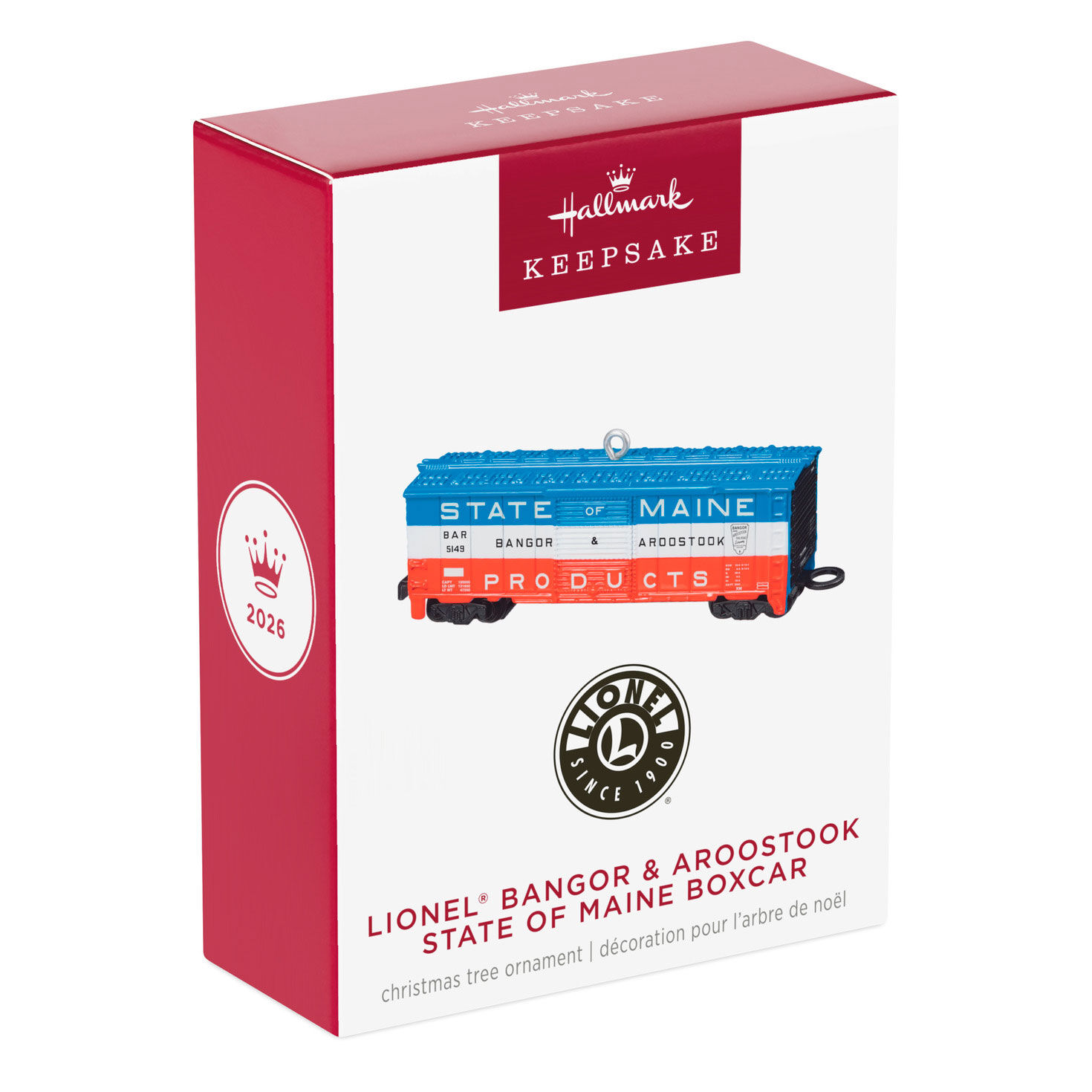 Red White Blue Train Boxcar Keepsake Ornament package front image number 7