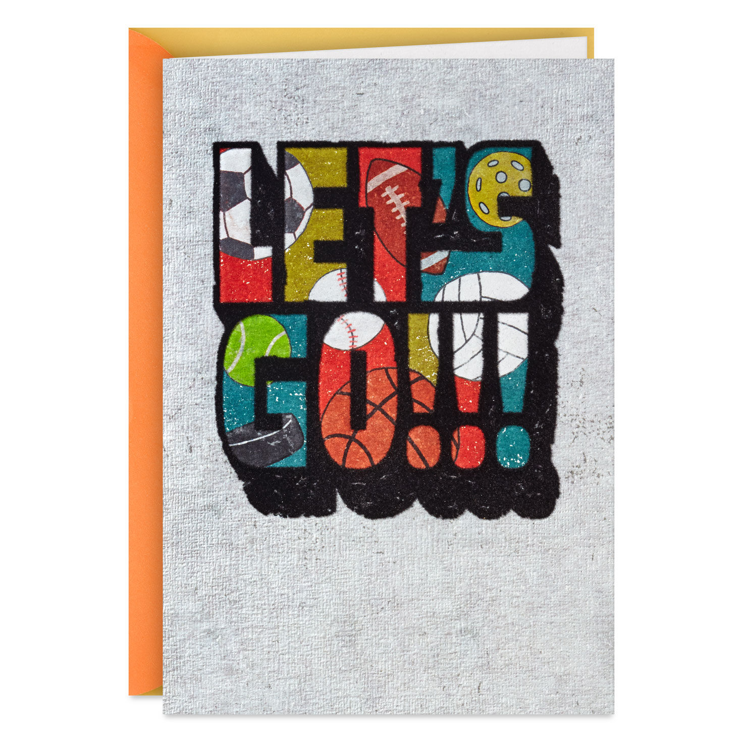 Let's Go Sports Graphics Lettering Birthday Card for Kids