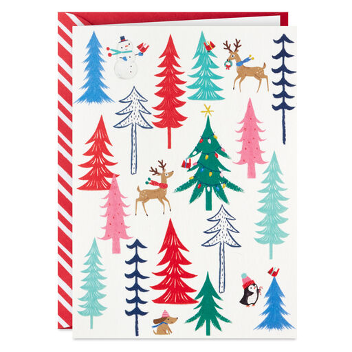 Colorful Trees Blank Christmas Note Cards, Pack of 10, 