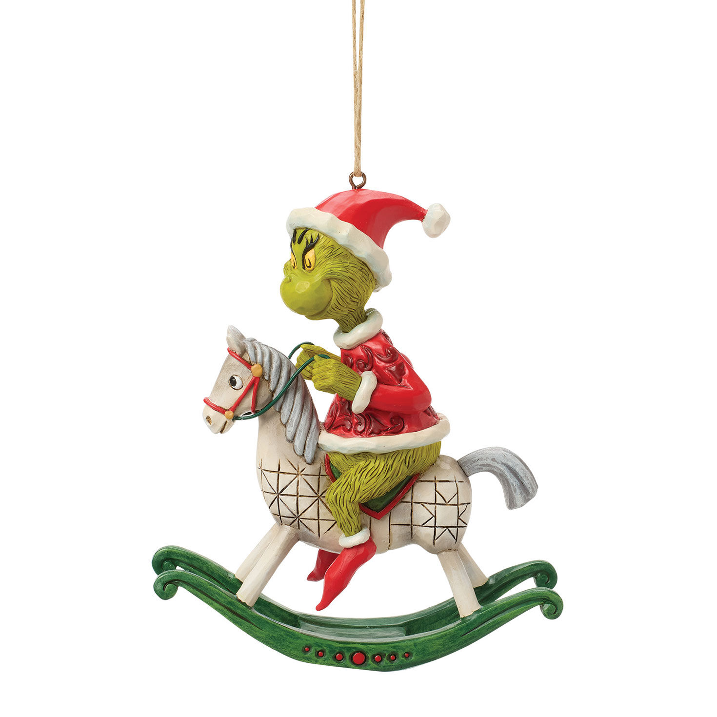 Jim Shore Grinch on Rocking Horse Statue side image number 4