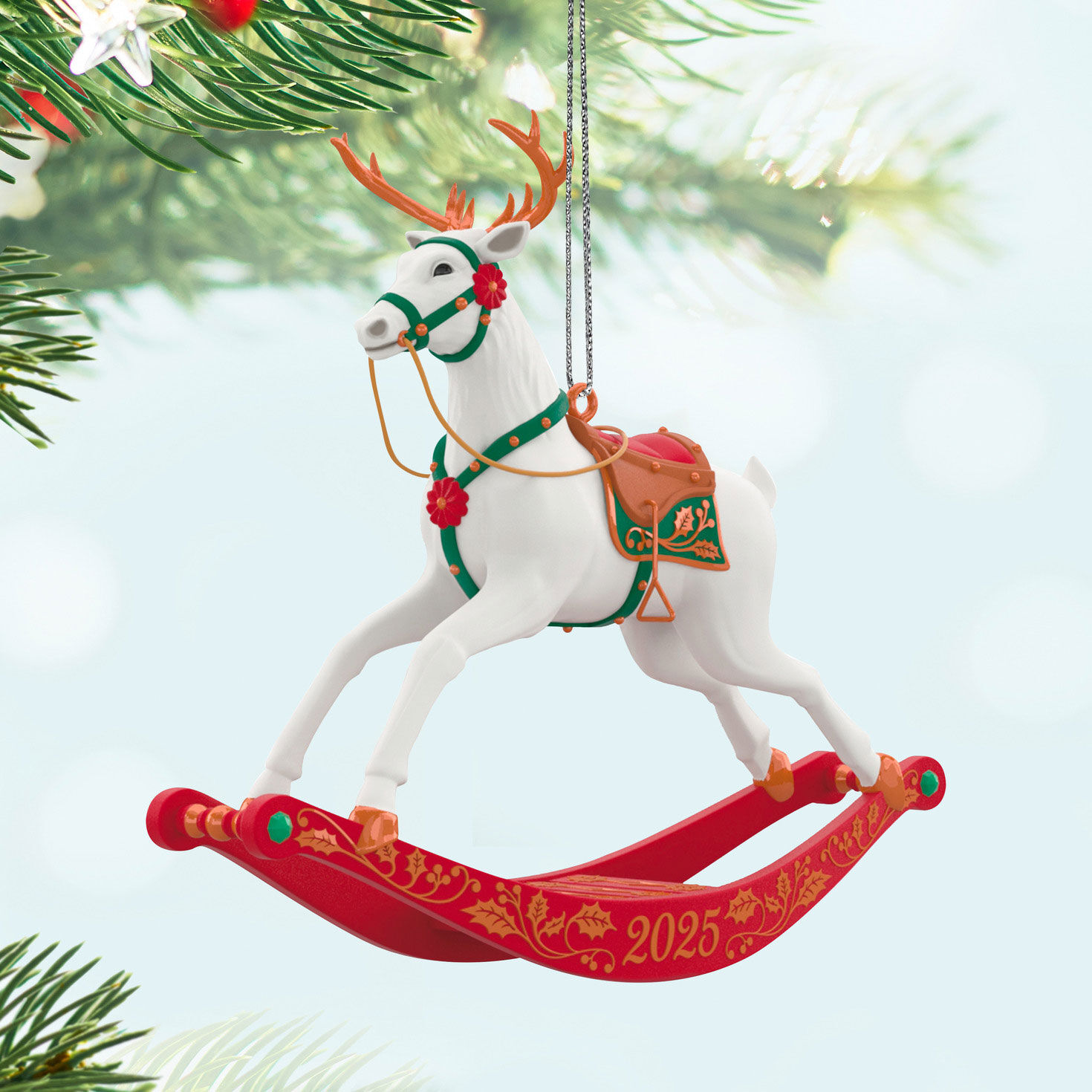 HARMONIER サンタクロース Retro Flocked Dancing Santa Ornament | Electric Pink