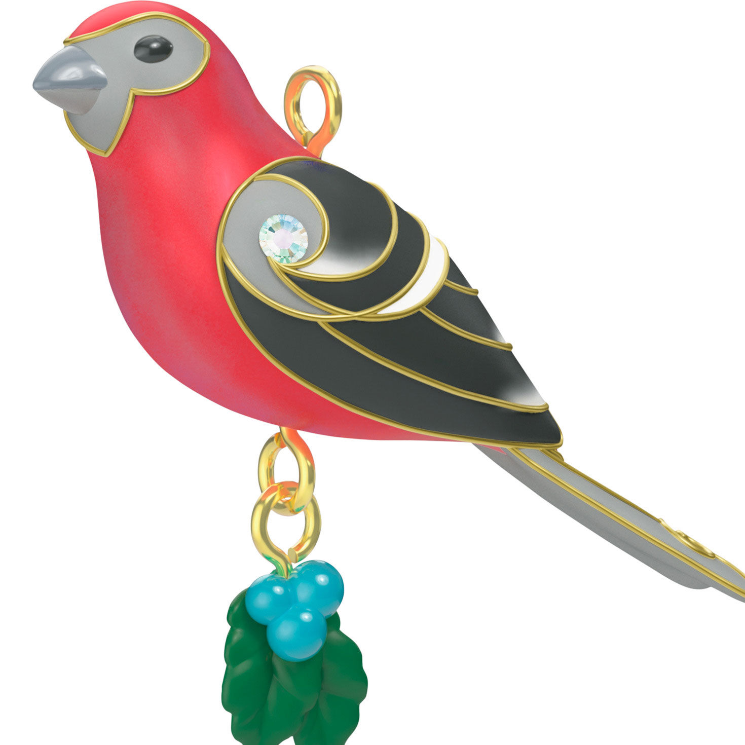 Pink and Black Bird Keepsake Ornament  image number 5