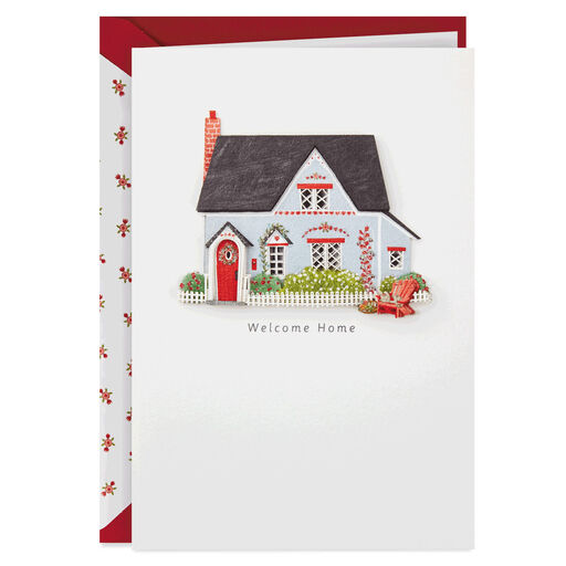 House With Picket Fence New Home Congratulations Card, 