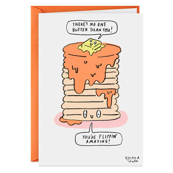 A Big Stack of Happy Pancakes Funny Birthday Card