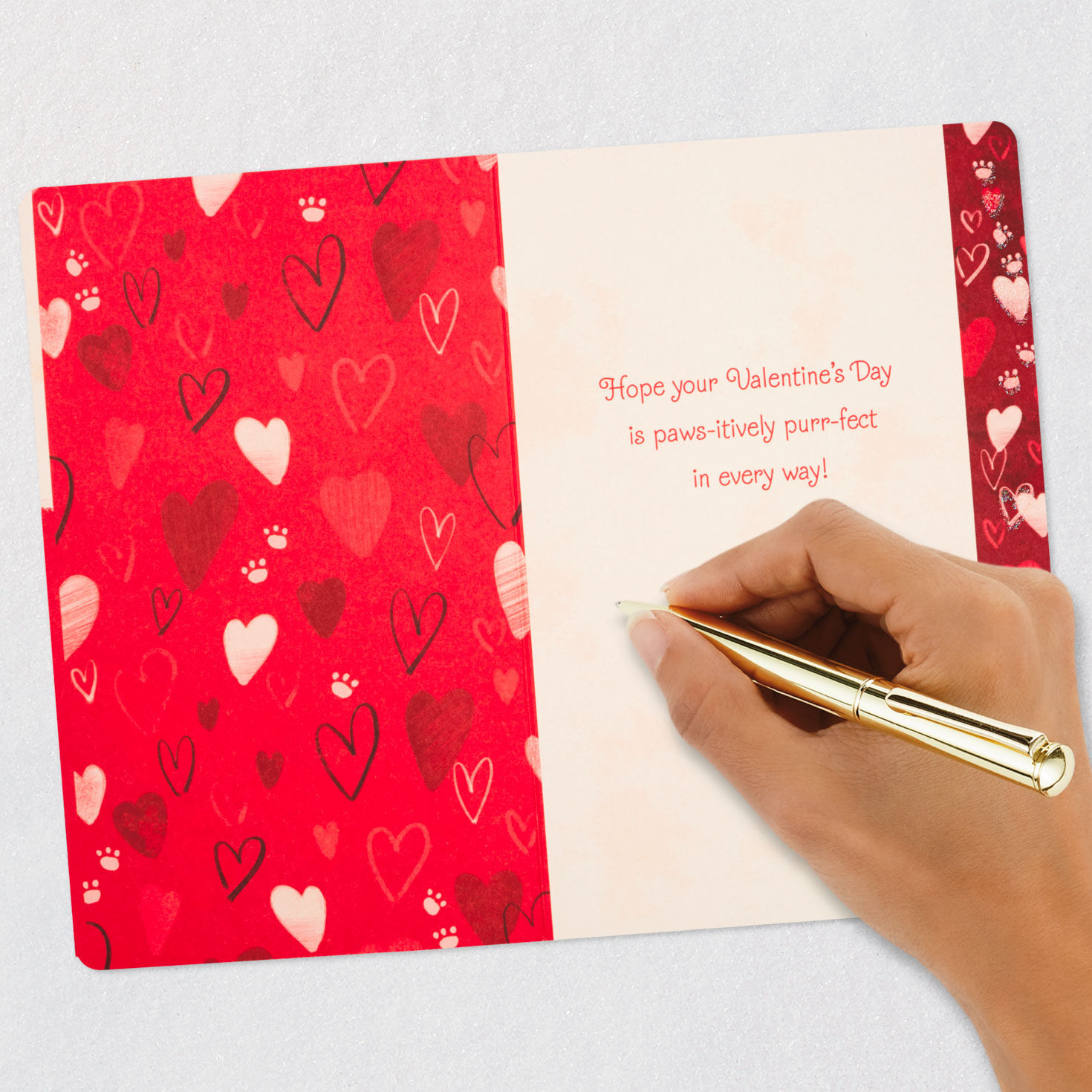 Kitten and Yarn Valentine's Day Card From the Cat signing ard image number 6