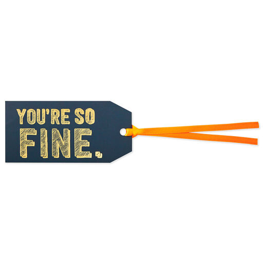 You're So Fine Black and Gold Gift Tag With Ribbon, 