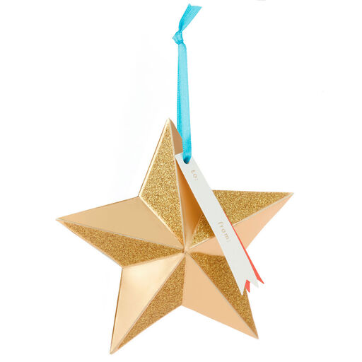 3D Gold Star Gift Trim and Tag, 