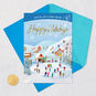 Ice-Skating Scene Gift Card Greeting Holiday Card Card Front with Envelope and Gold Seal image number 8