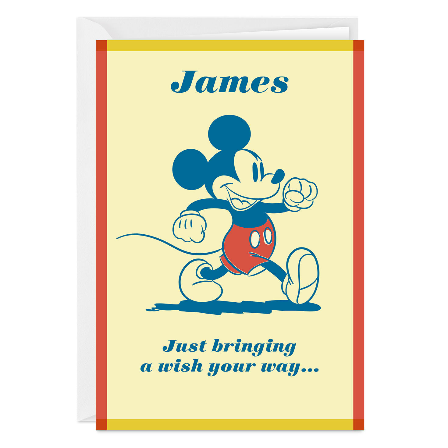 Mickey Walking Personalized Card Front image number 1