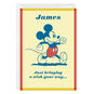 Mickey Walking Personalized Card Front image number 1