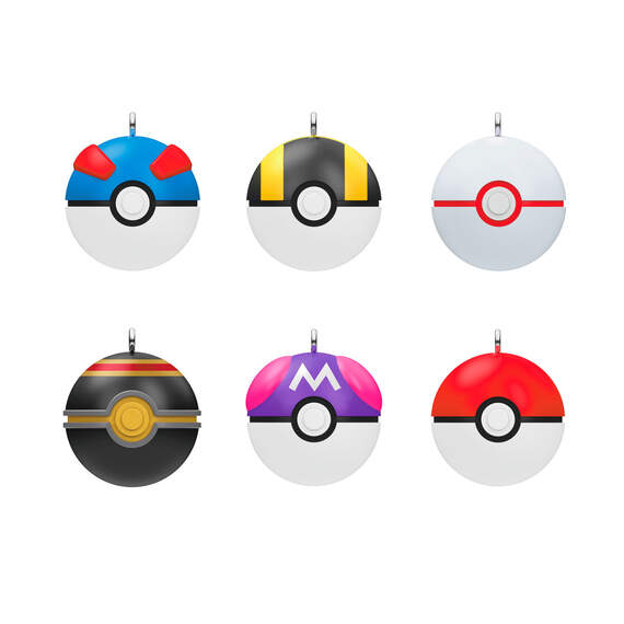 Mini Pokémon Poké Balls Ornaments, Set of 6