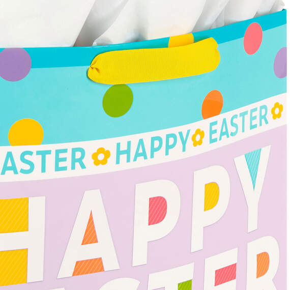 15.5" Polka Dots Extra-Large Easter Gift Bag With Tissue, , large image number 4