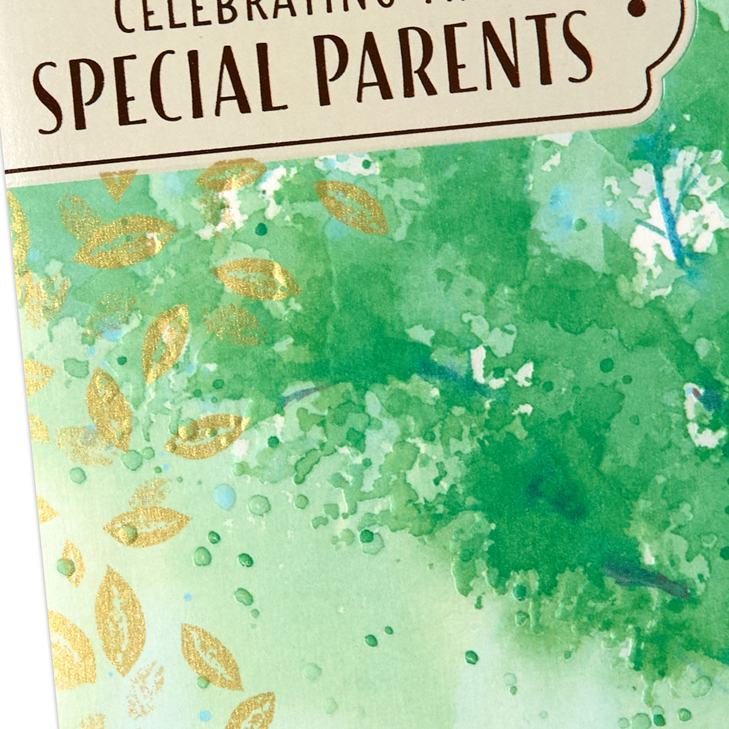 Watercolor Tree with Green Leaves Anniversary Card Card Front Detail image number 4