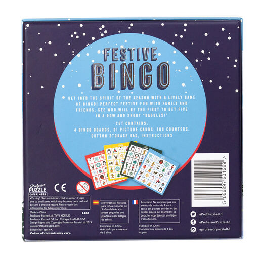 Professor Puzzle Festive Bingo Game, 