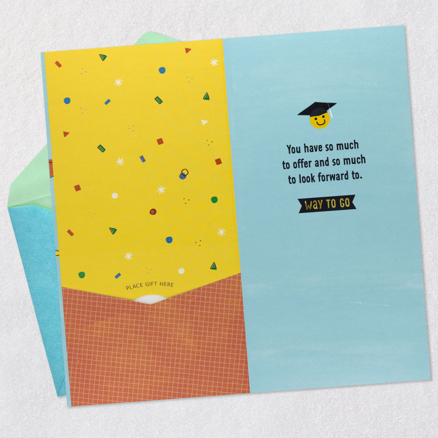 Pennants and Confetti Money-Holder Graduation Card Card Cover Detail image number 4