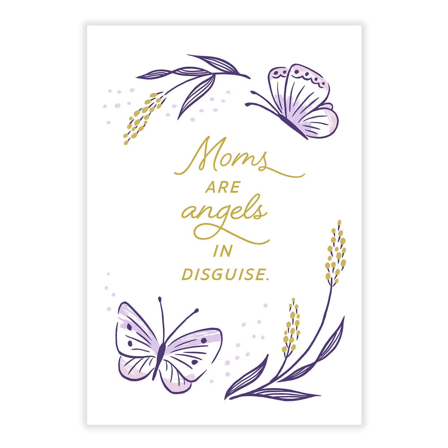 Purple Butterflies Personalized Mother's Day Card front image number 2
