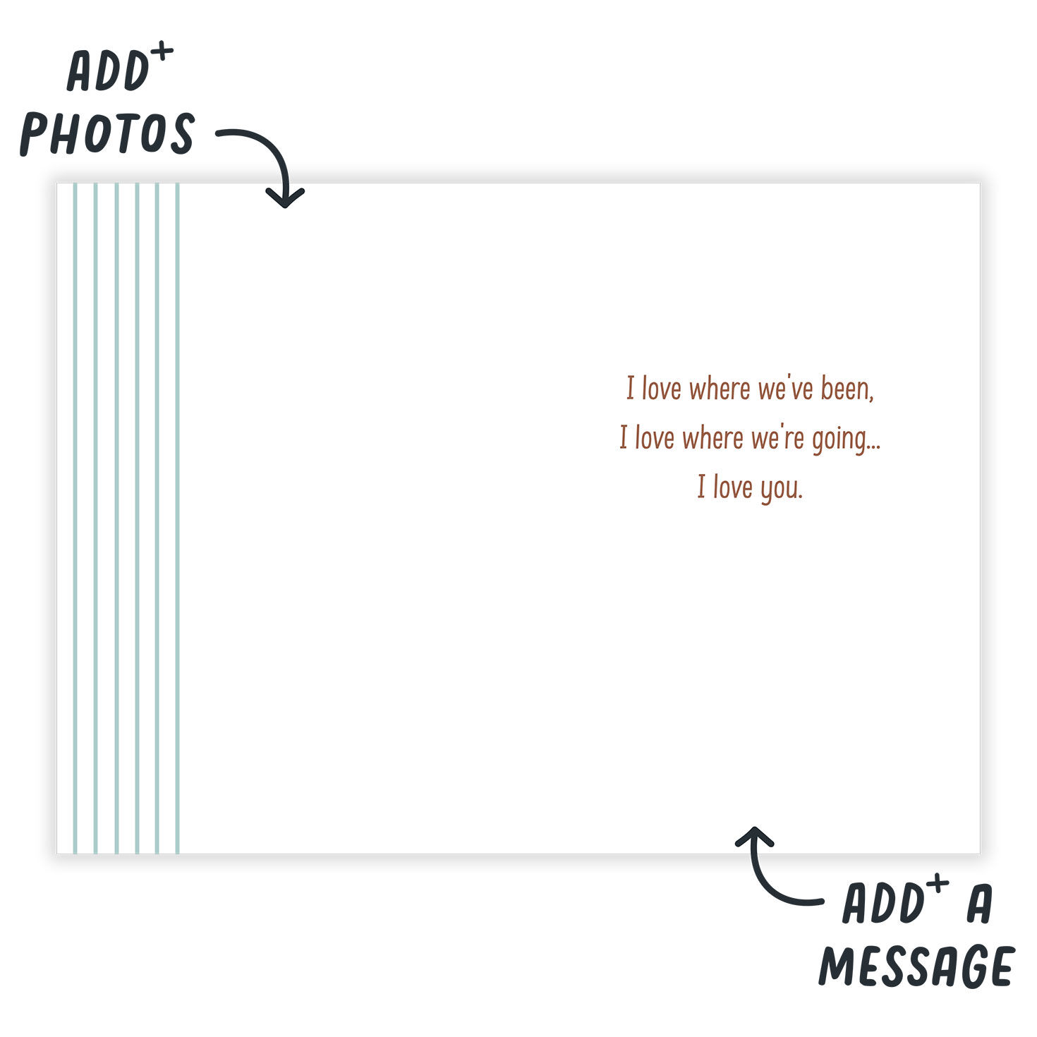 Personalized Photo Collage on Blue Love Photo Card  image number 3