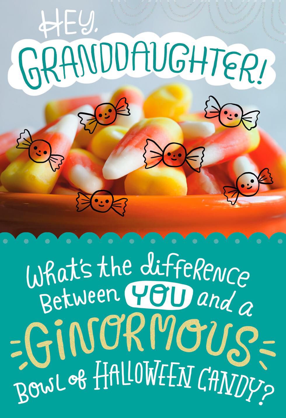 Candy Corn Halloween Card for Granddaughter