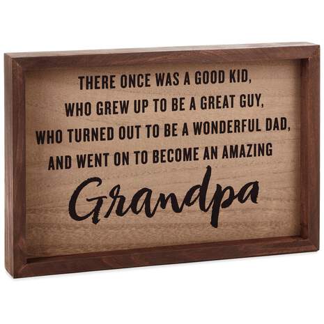 Amazing Grandpa Framed Wood Quote Sign, 11.75x7.75, , large