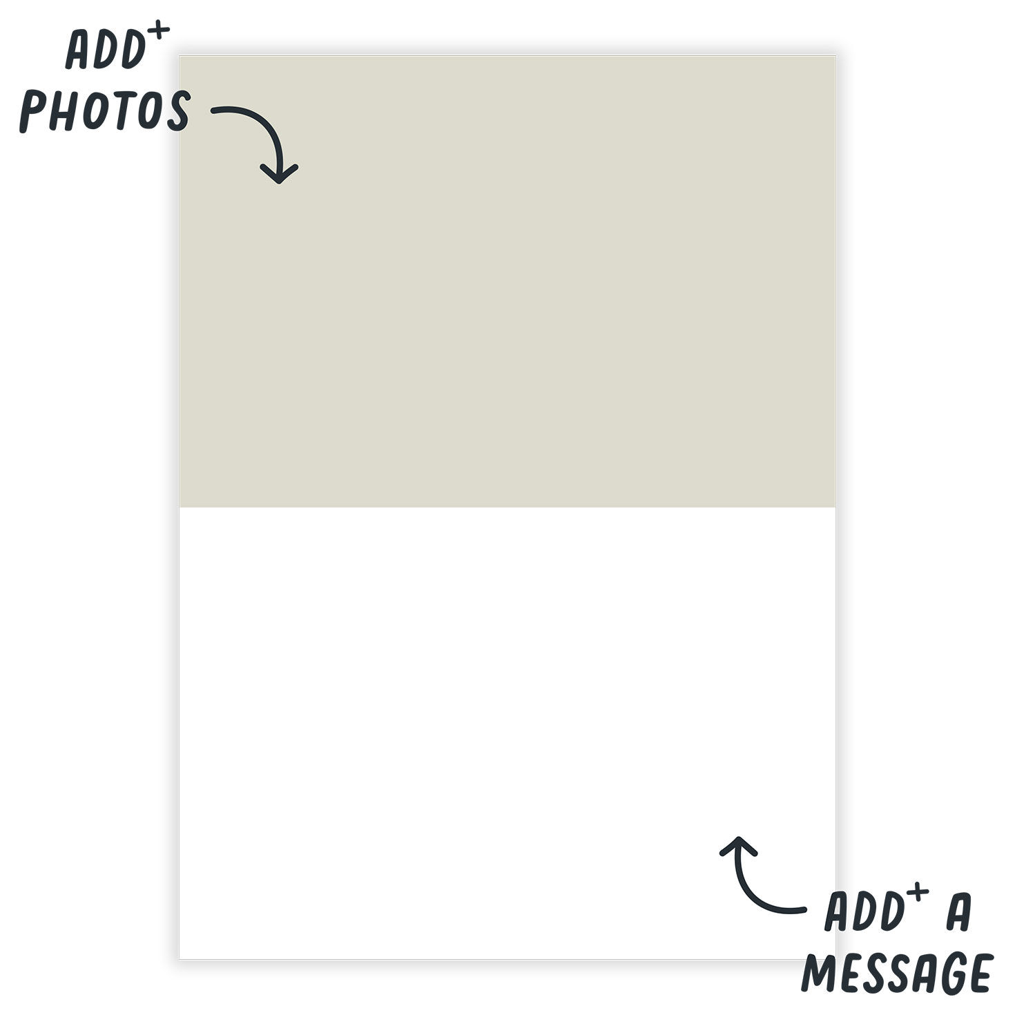 White Frame With Captions Personalized Card Open Card indicating personalization image number 3