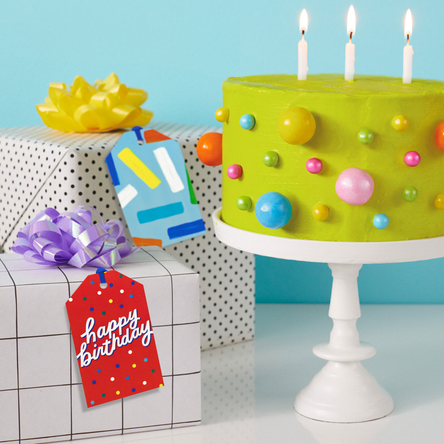 Birthday and Festive Hanging Gift Tags Set in use image number 2