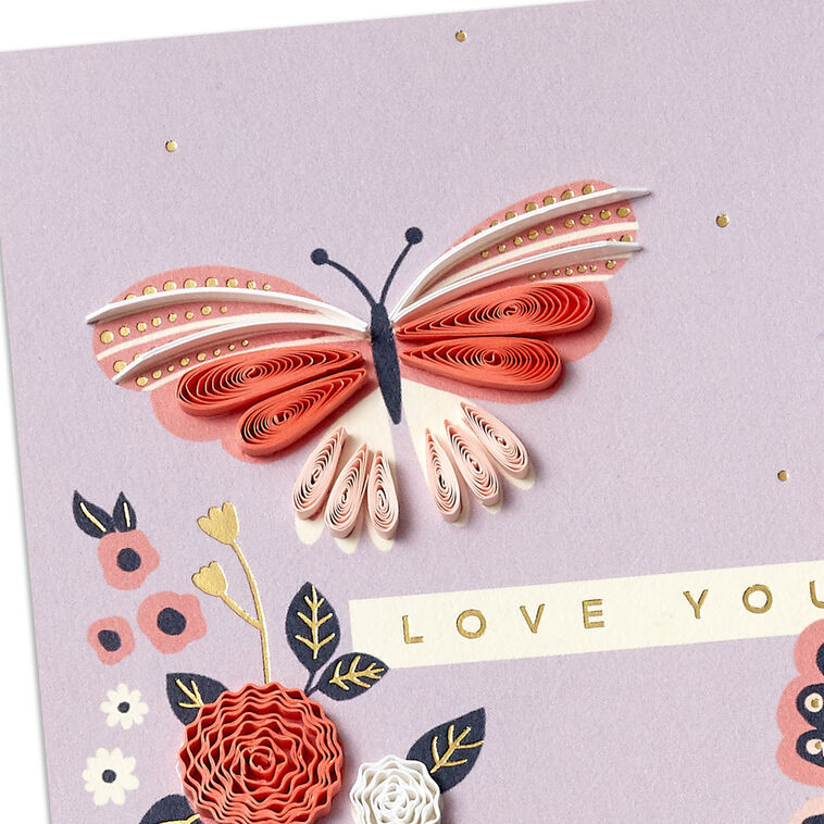 Butterflies and Flowers Quilled Birthday Card Card Front Detail image number 4