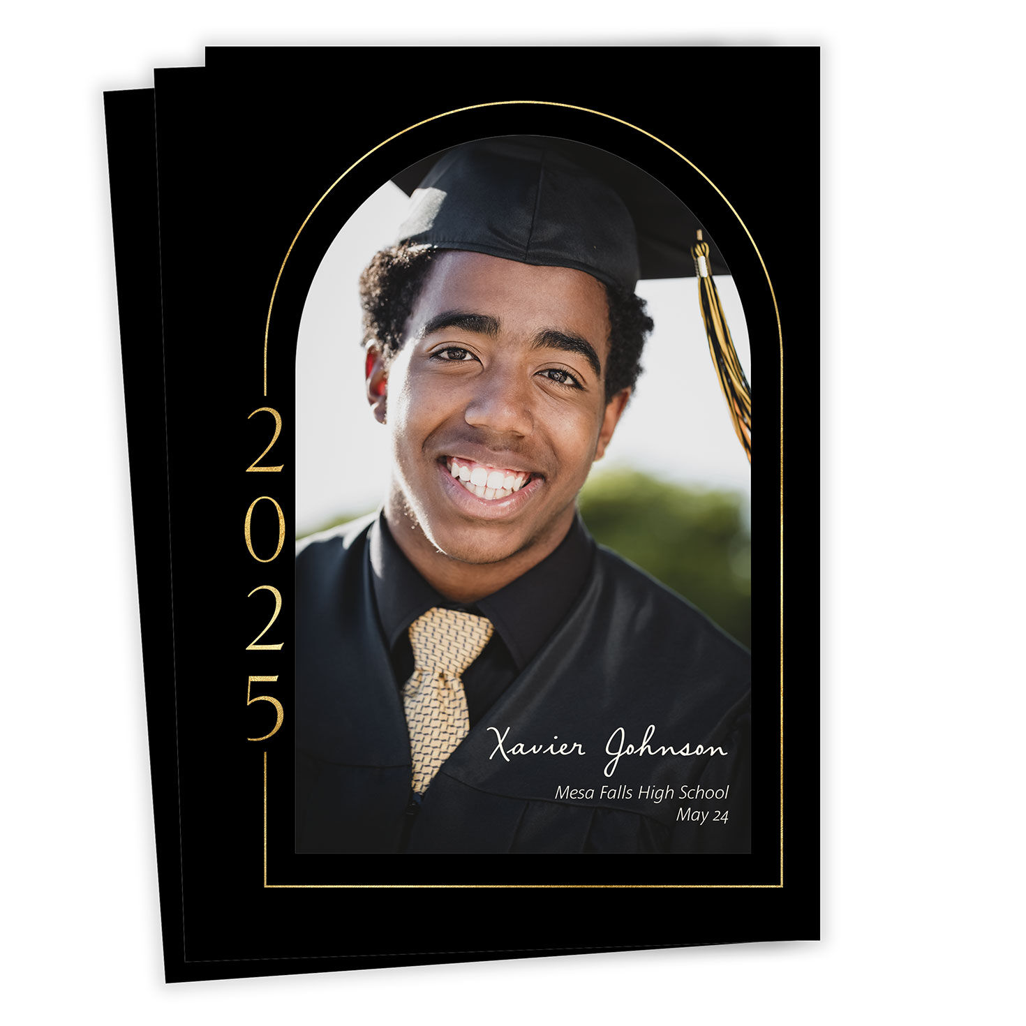 Gold Arch Frame 2025 Graduation Announcement