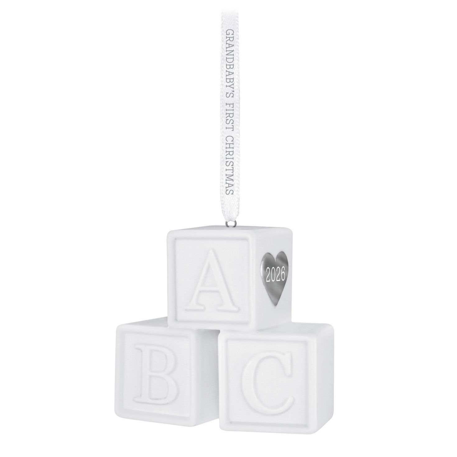 Grandbaby's First Christmas Blocks 2026 Porcelain Ornament