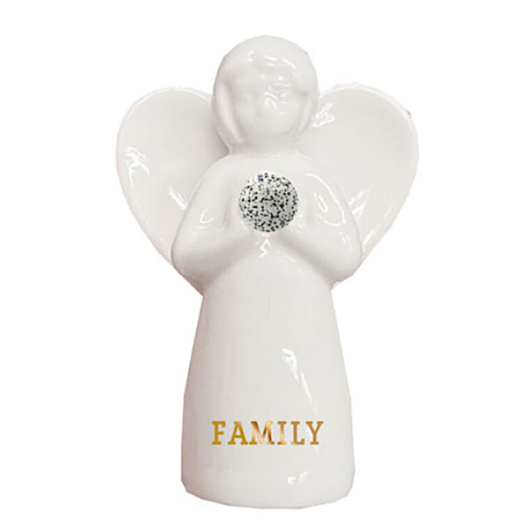 Dalmatian Stone Angel of Family Mini Figurine, 2"