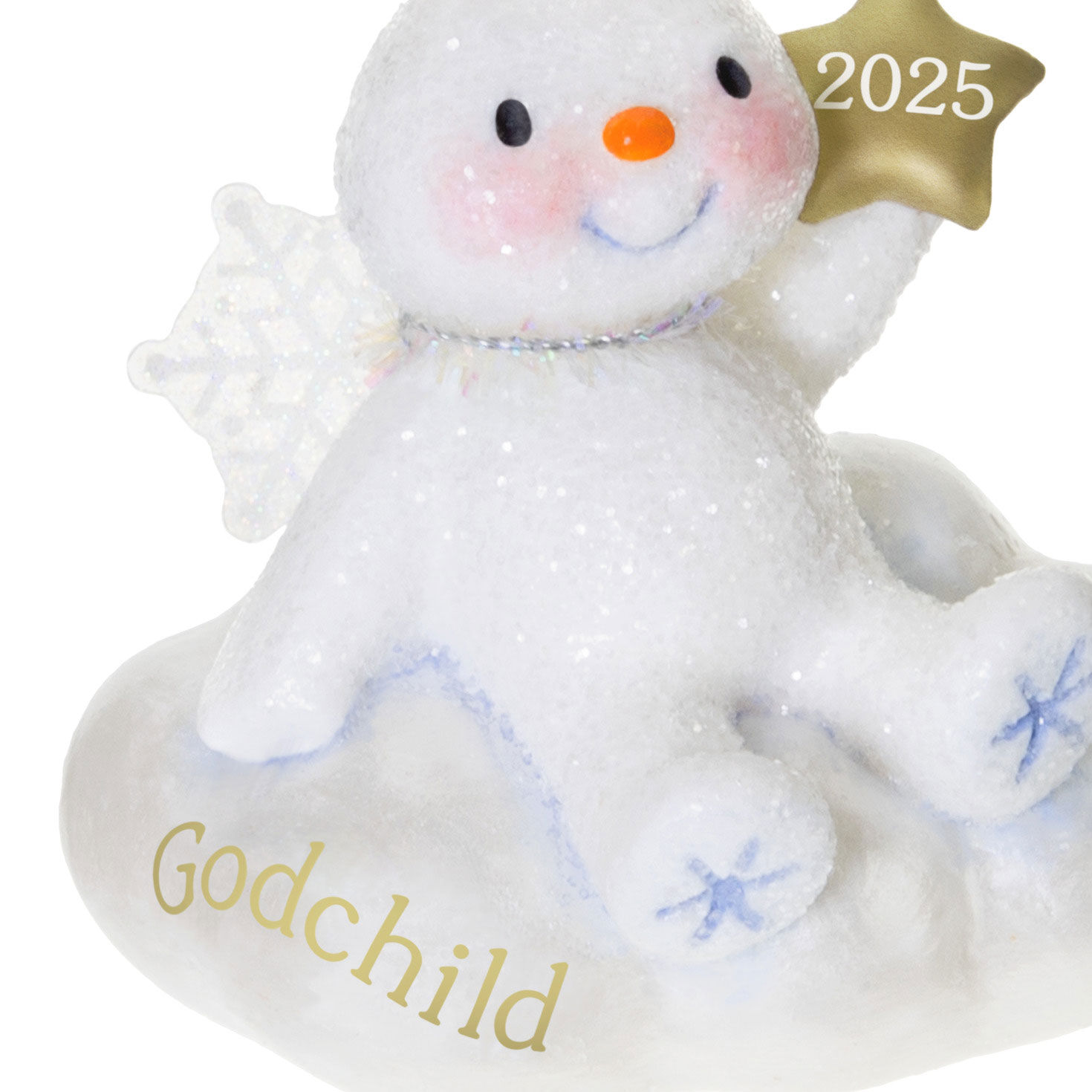 Godchild Snow Angel With Star Keepsake Ornament closeup view image number 5