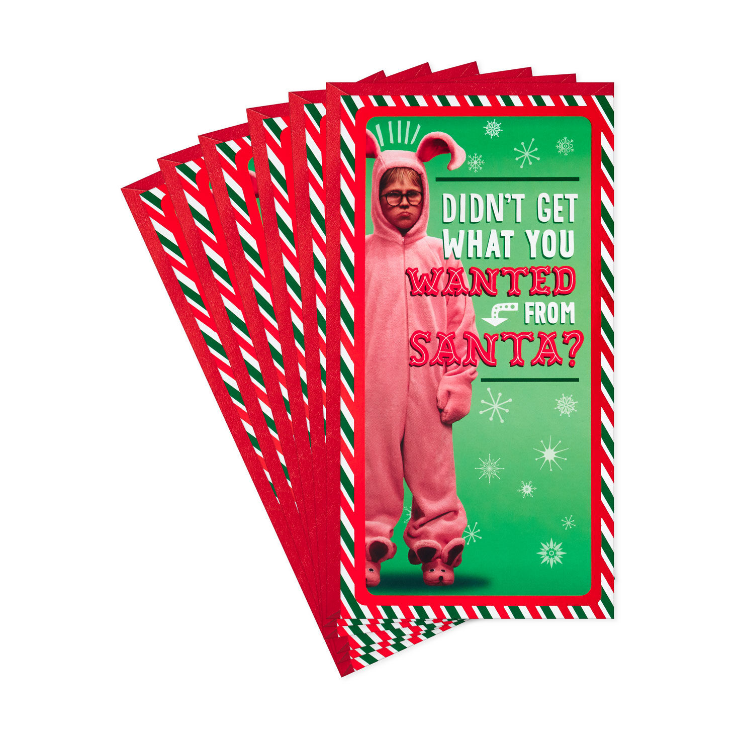A Christmas Story™ Ralphie in Pink Bunny Pajamas Funny Money Holder Christmas Cards, Pack of 6