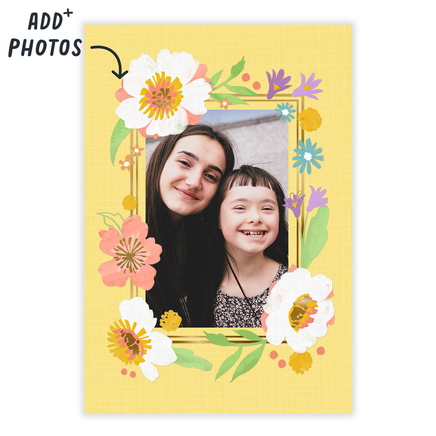 Personalized Wildflowers Frame Photo Card  image number 2