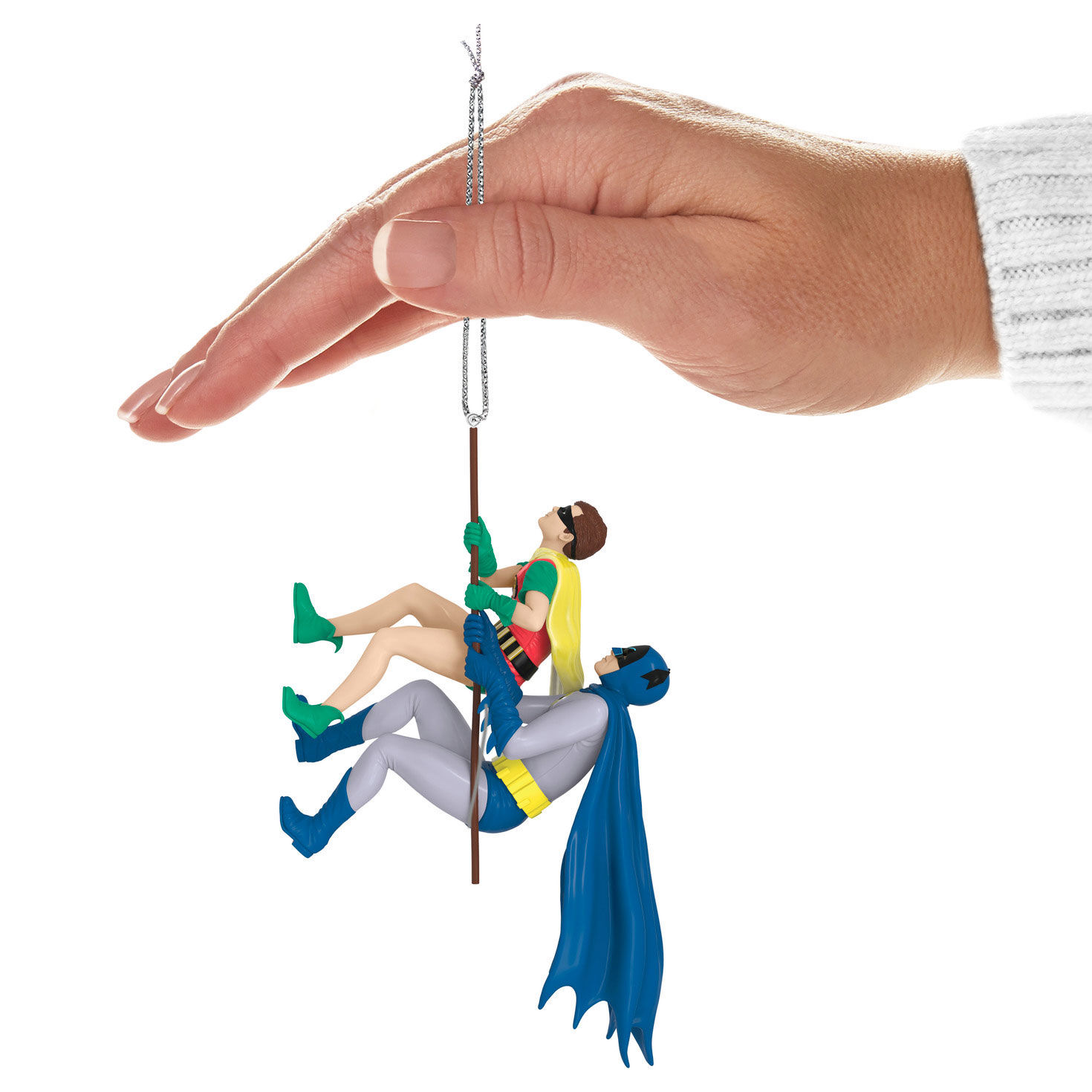 Batman and Robin on Rope Keepsake Ornament hand holding item image number 4