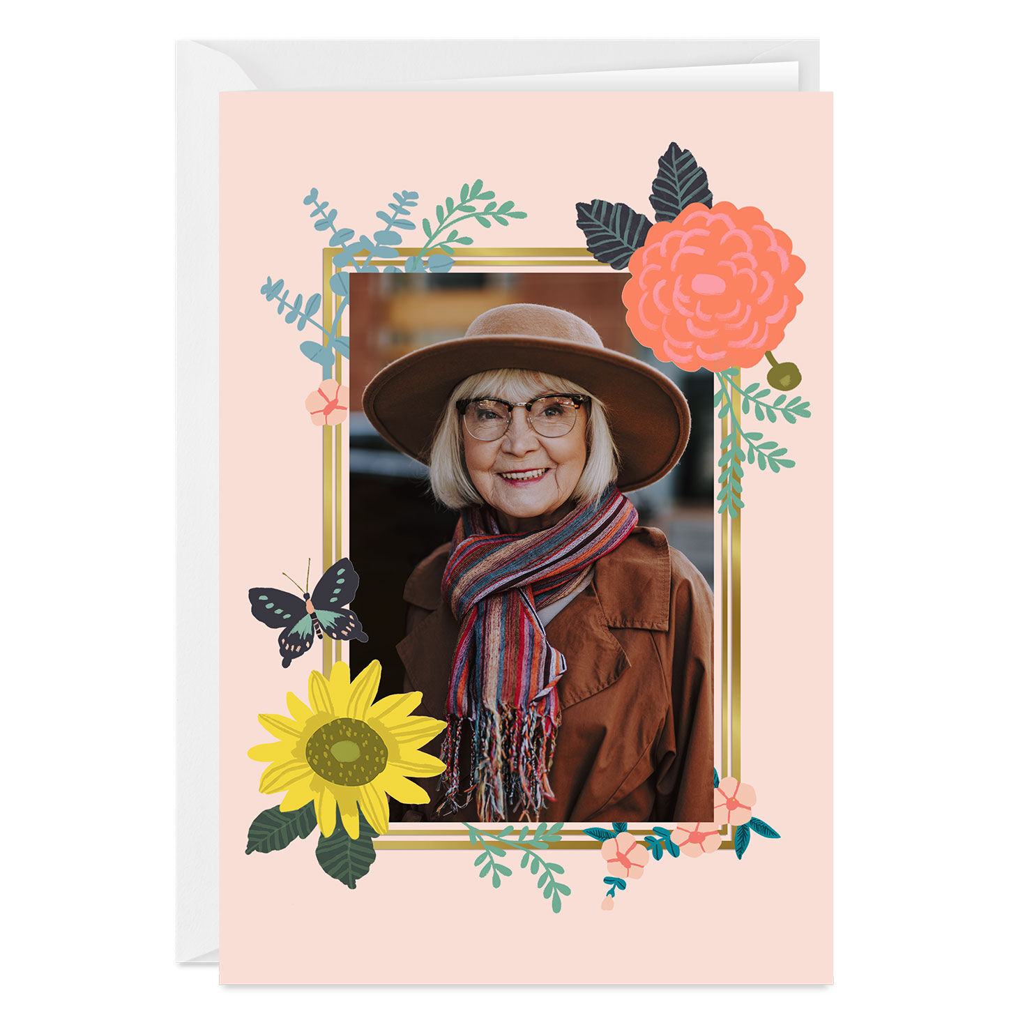 Pretty Blush and Blooms Frame Blank Custom Card for only USD 4.99 | Hallmark