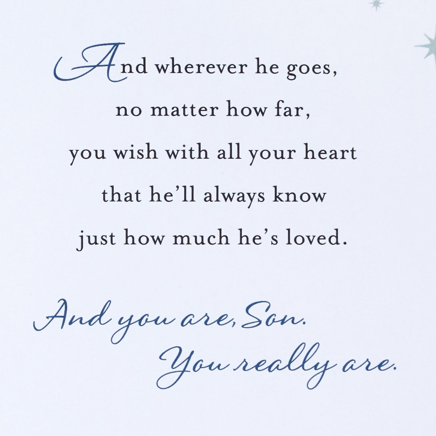 Elegant Gold Snowflake Christmas Card for Son Sentiment image number 3